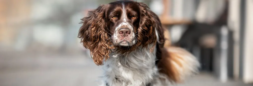 springer dog staring outdoors